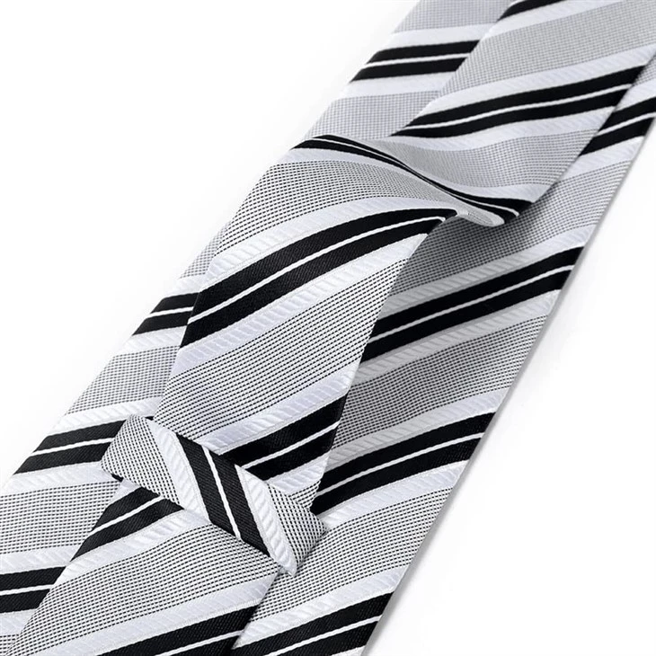 Light Grey Striped Tie