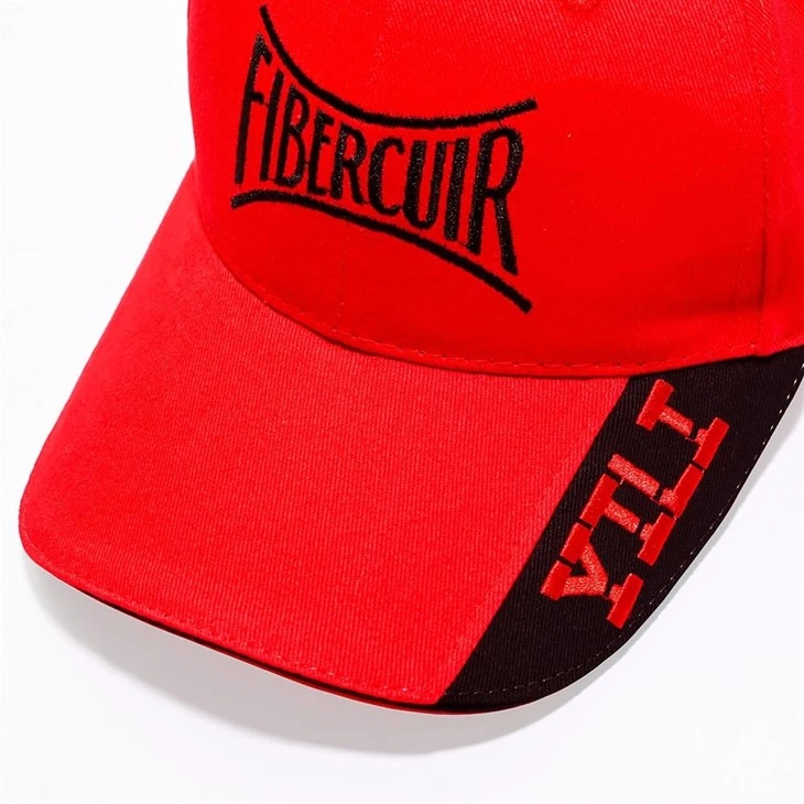 YiLi Red Adjustable Magic Strap Baseball Cap With Black Logo